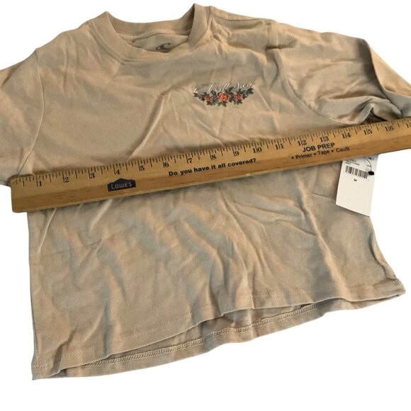 ONeill Surf girls Beige Rose floral Graphic Long Sleeve Crop Top M 10-12 - Picture 7 of 7